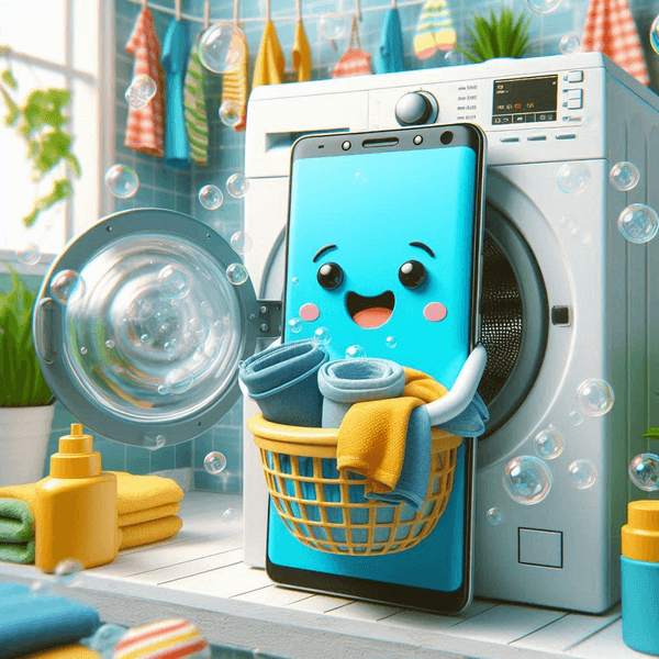 an AI picture of a smartphone doing laundry.png
